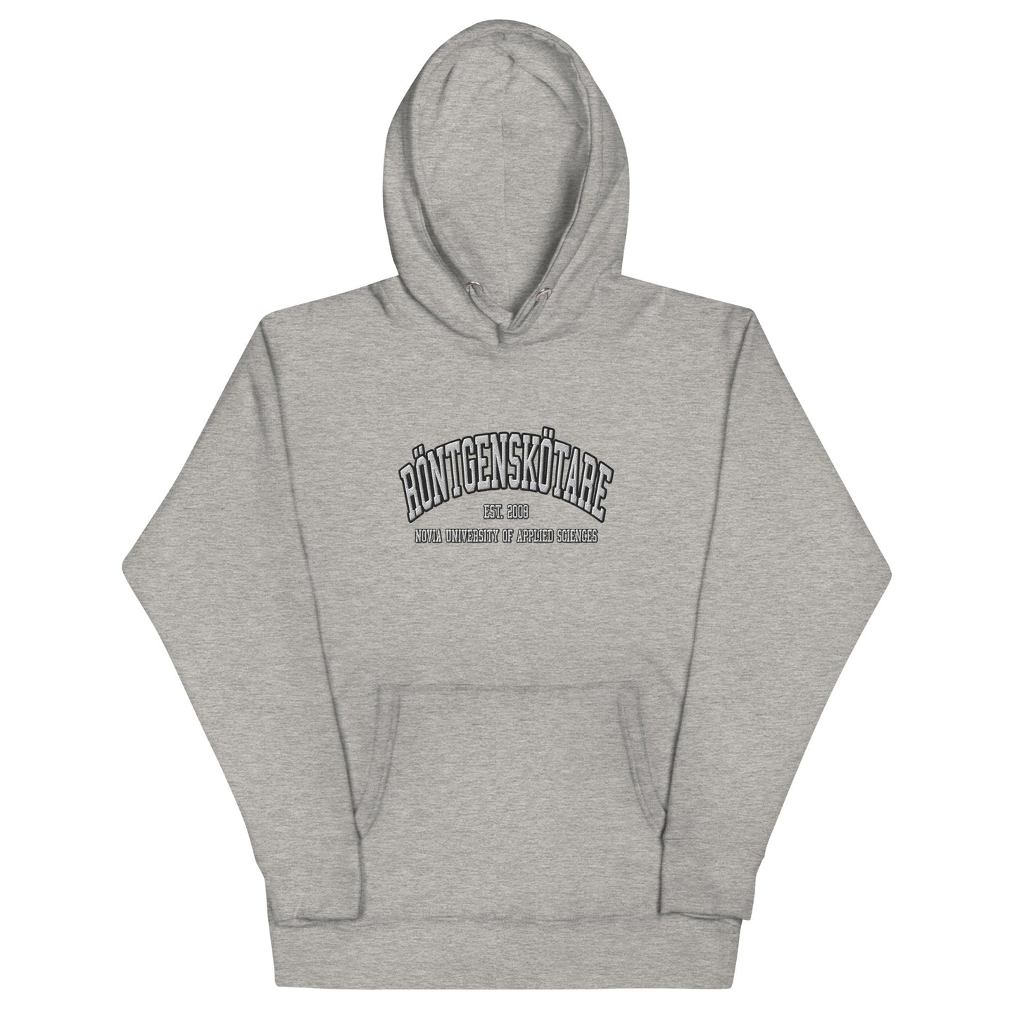 Broderad Röntgenskötare Vitt Tryck Premium Hoodie