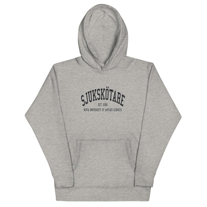 Broderad Sjukskötare Svart Tryck Premium Hoodie