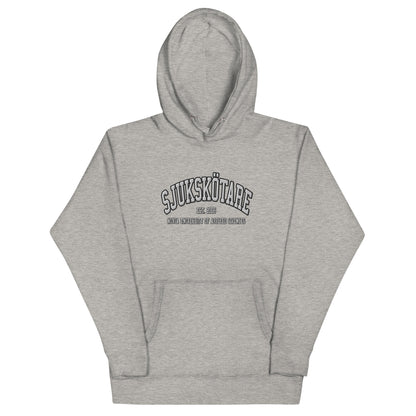 Broderad Sjukskötare Vitt Tryck Premium Hoodie