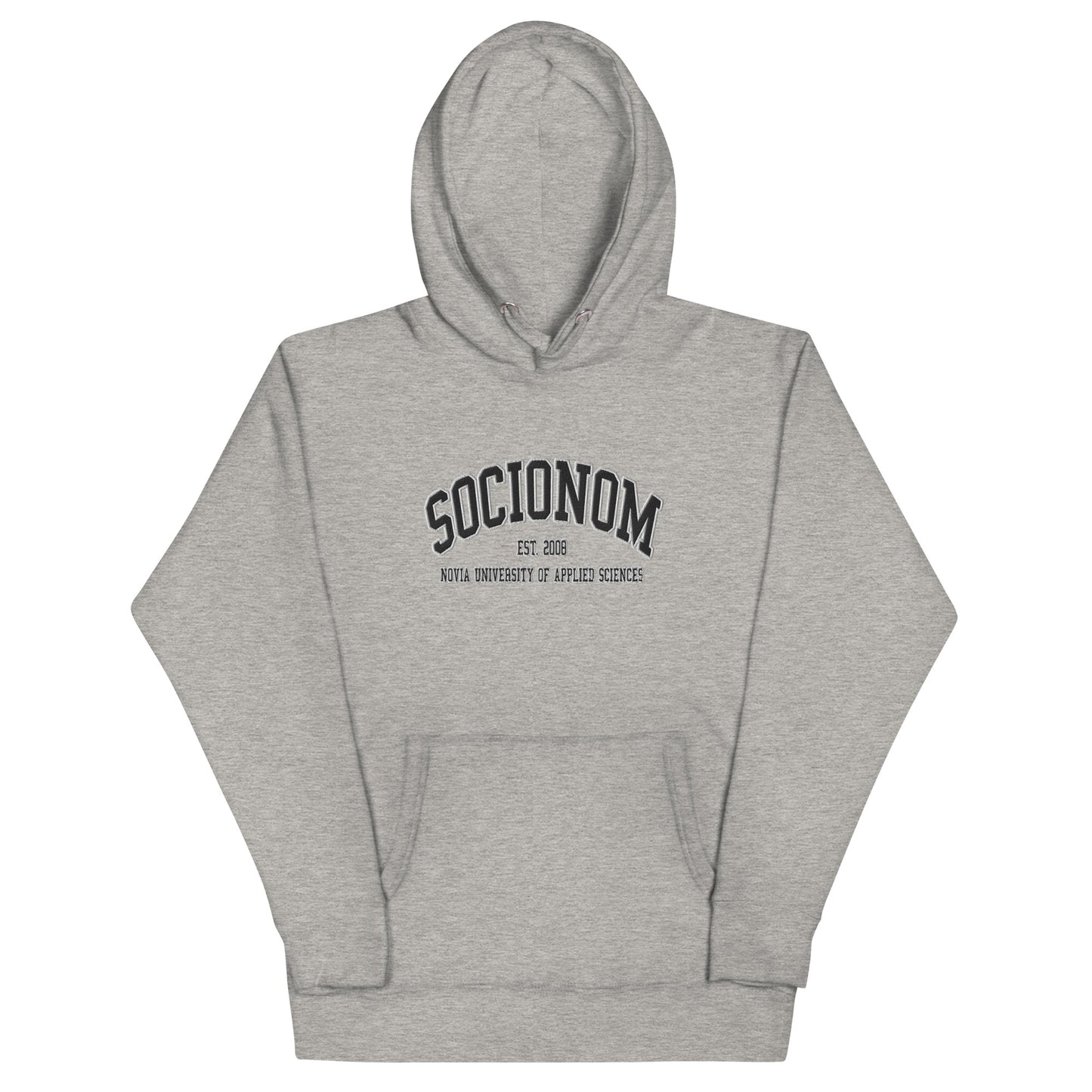 Broderad Socionom Svart Tryck Premium Hoodie