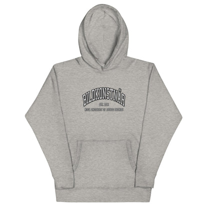 Broderad Bildkonstnär Vitt Tryck Premium Hoodie