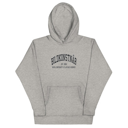 Broderad Bildkonstnär Svart Tryck Premium Hoodie