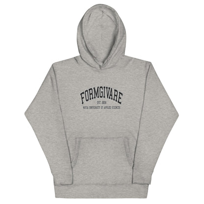 Broderad Formgivare Svart Tryck Premium Hoodie