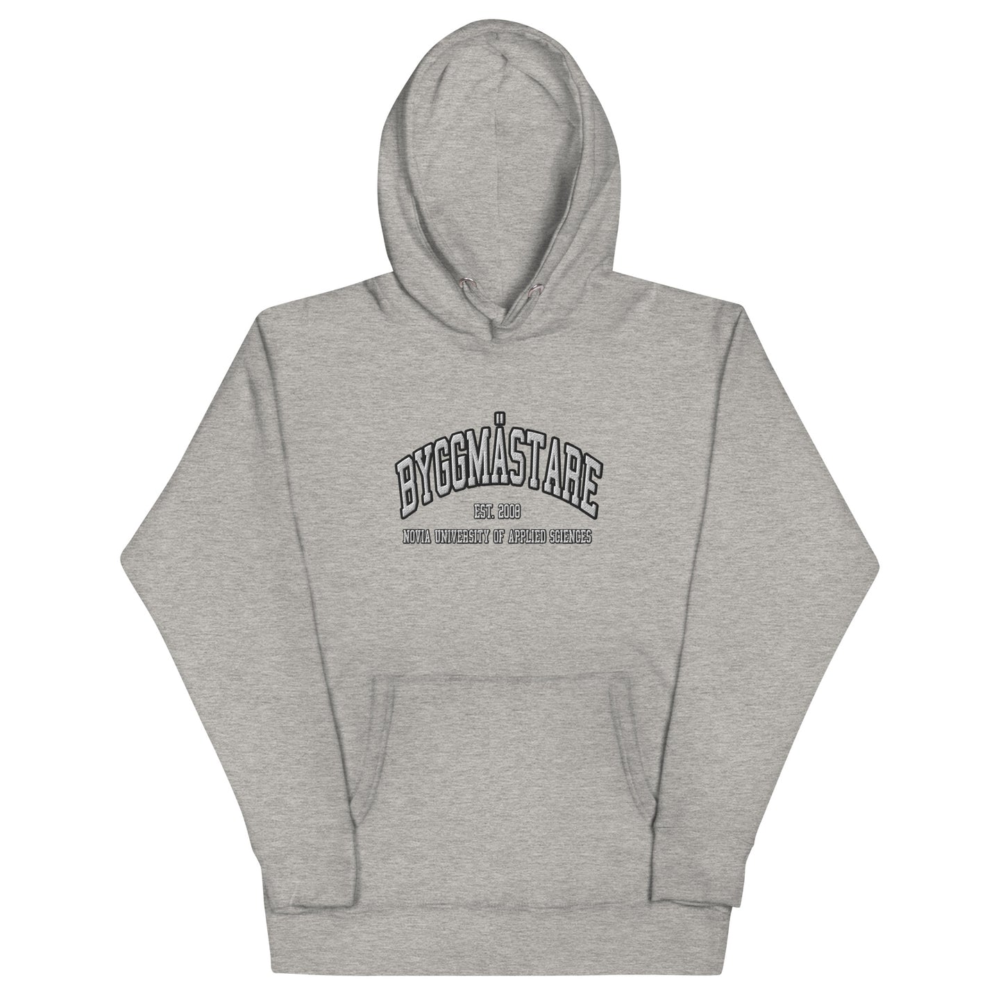 Broderad Byggmästare Vitt Tryck Premium Hoodie