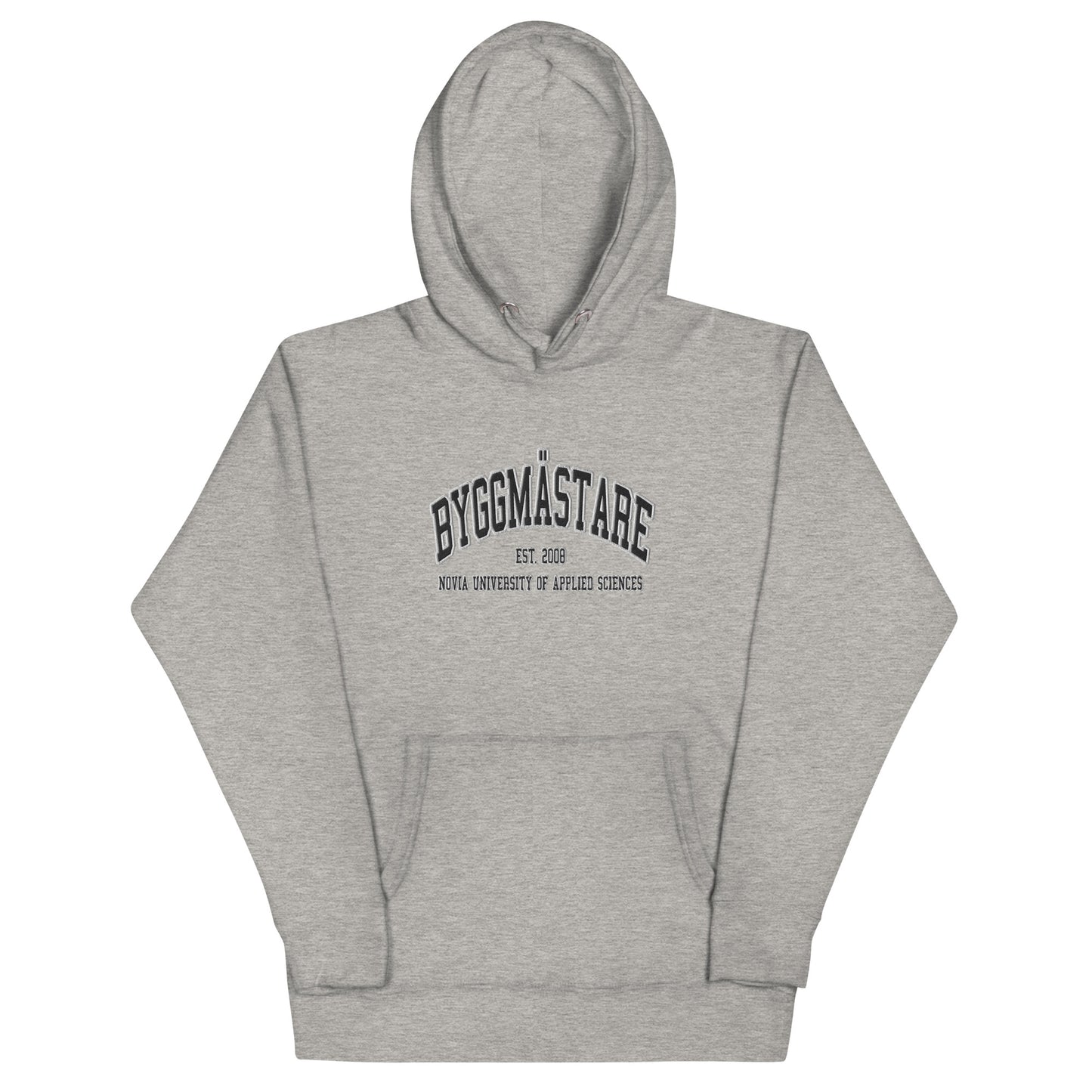 Broderad Byggmästare Svart Tryck Premium Hoodie