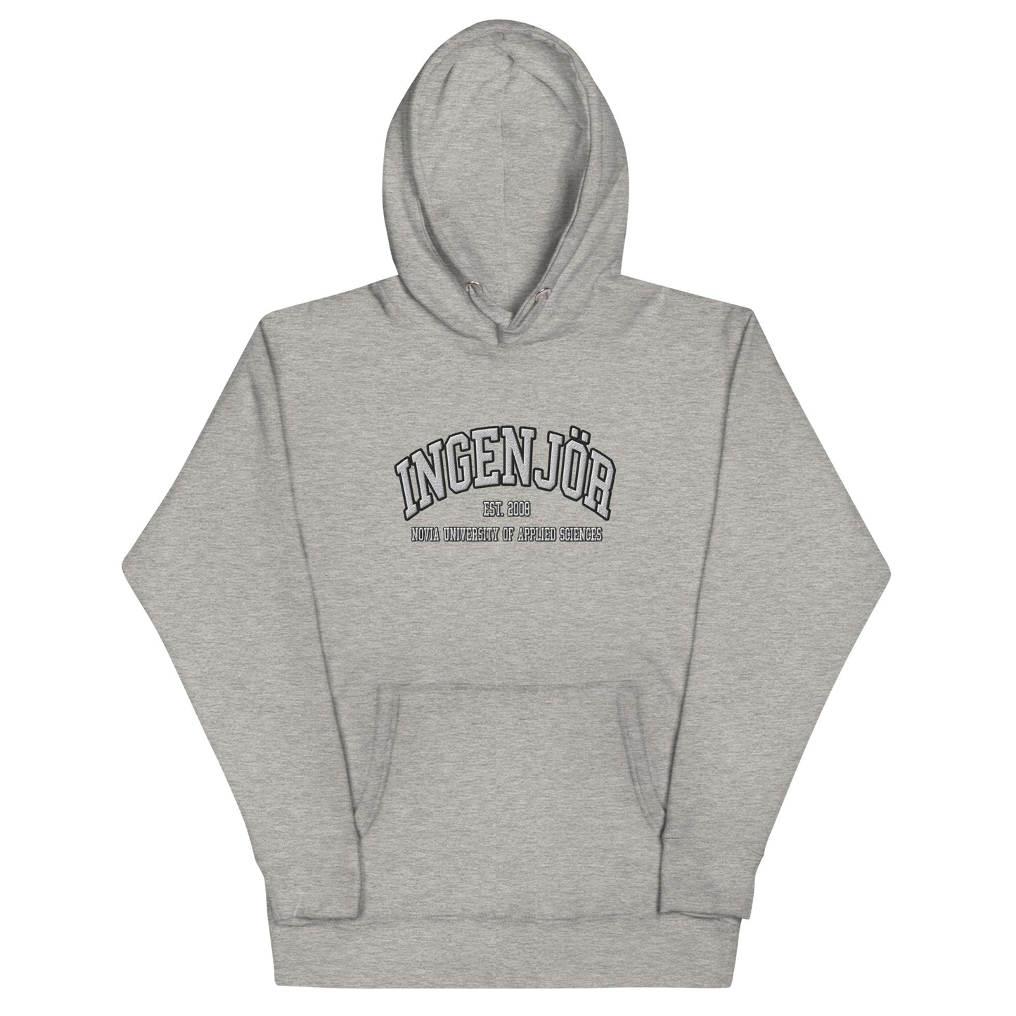 Broderad Ingenjör Vitt Tryck Premium Hoodie