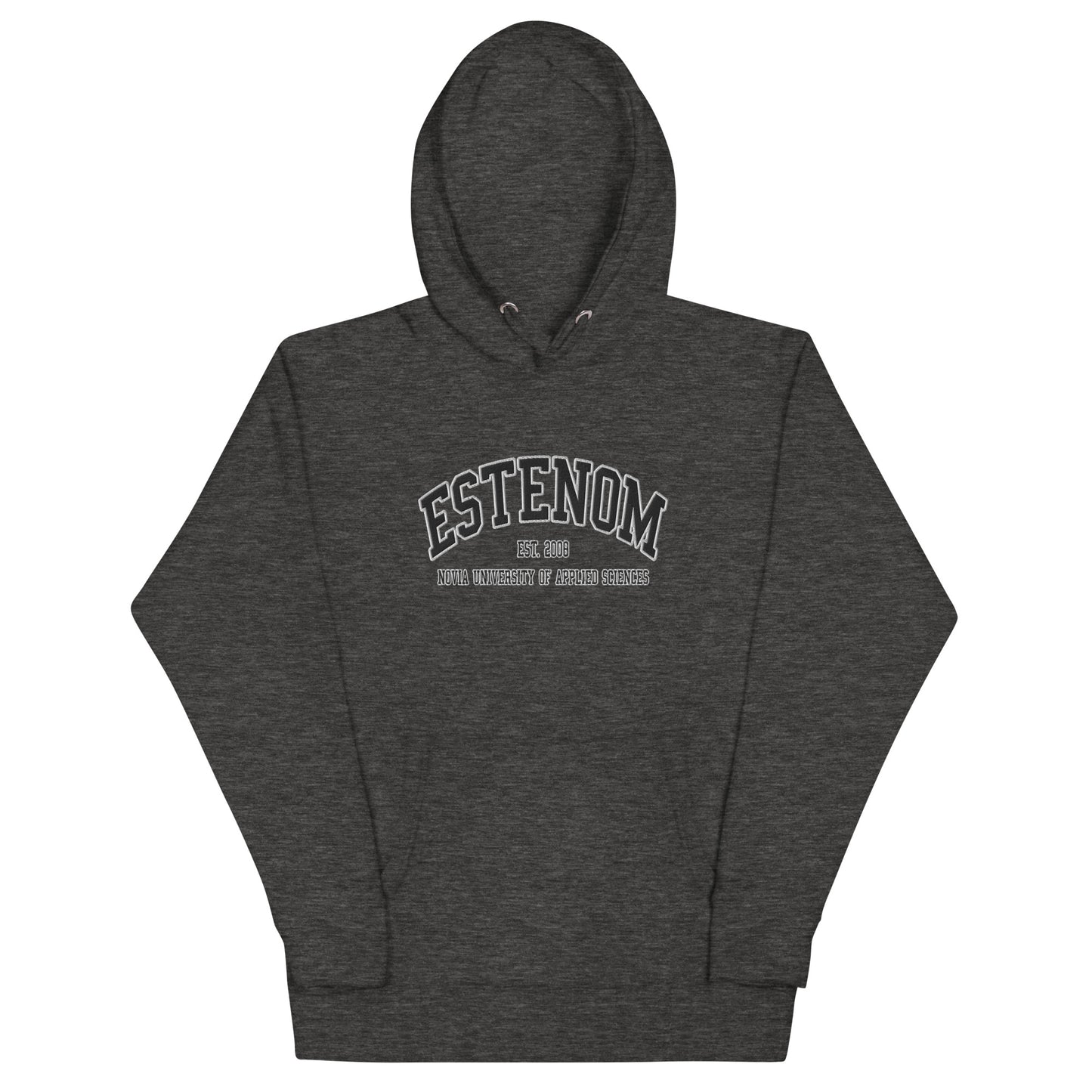 Broderad Estenom Svart Tryck Premium Hoodie