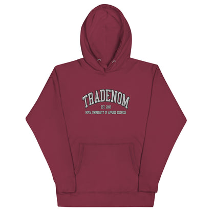 Broderad Tradenom Vitt Tryck Premium Hoodie