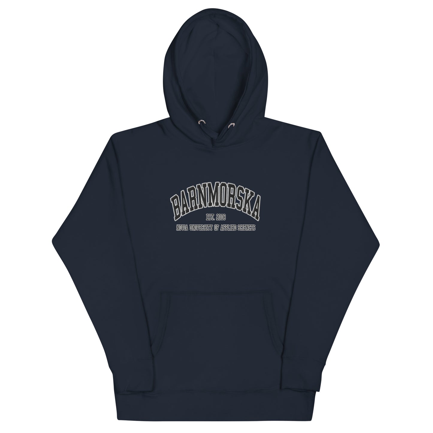 Broderad Barnmorska Svart Tryck Premium Hoodie