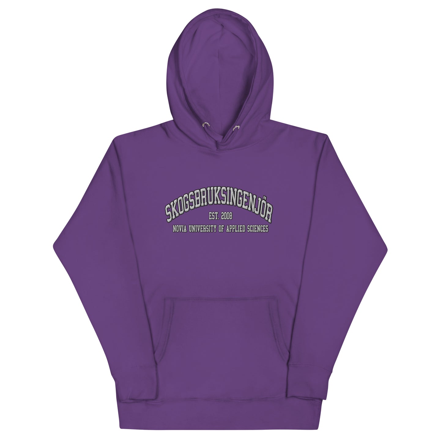 Broderad Skogsbruksingenjör Vitt Tryck Premium Hoodie