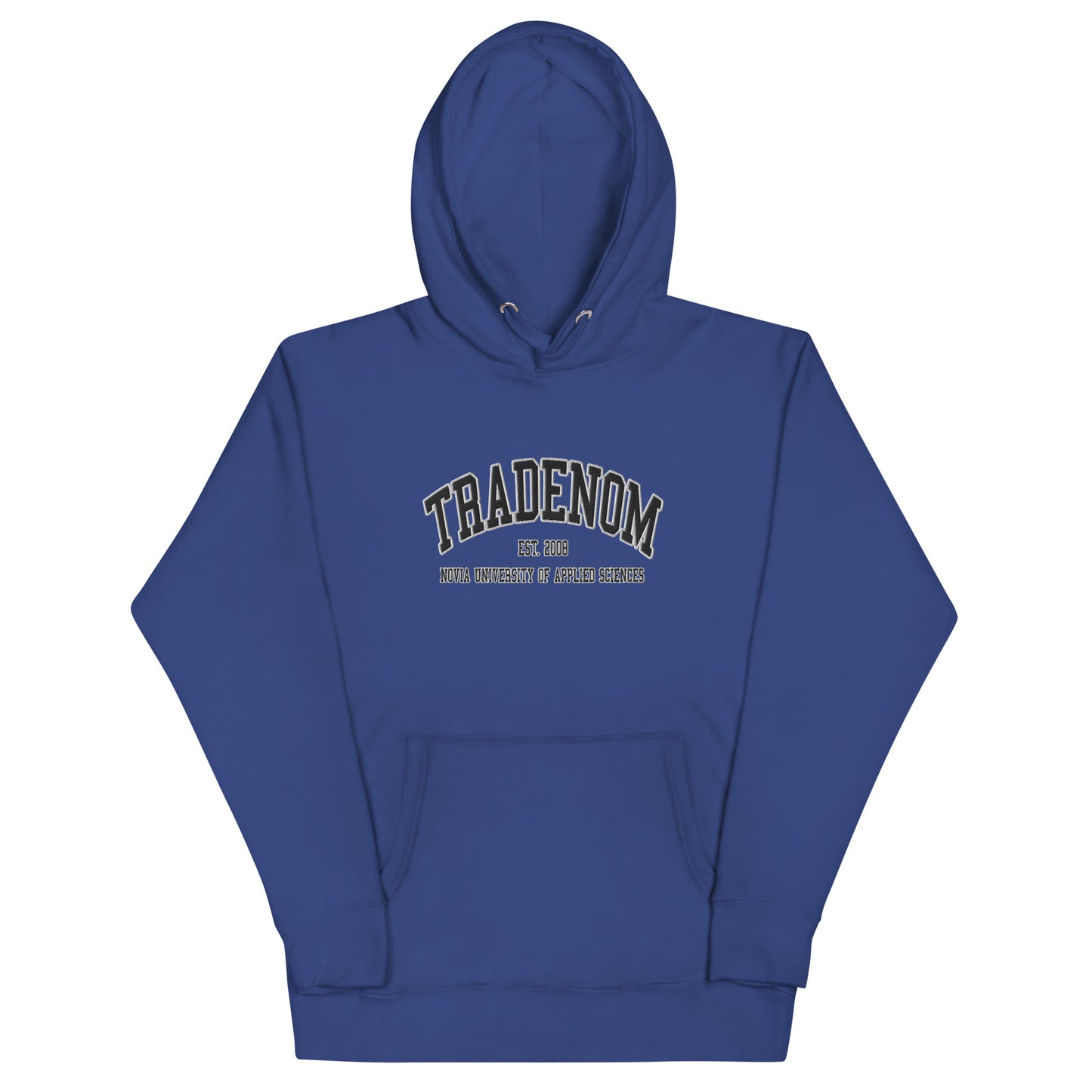 Broderad Tradenom Svart Tryck Premium Hoodie