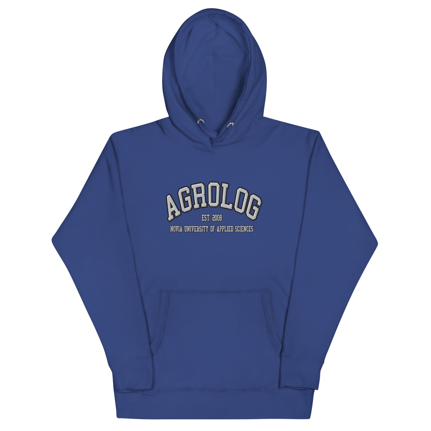 Broderad Agrolog Vitt Tryck Premium Hoodie