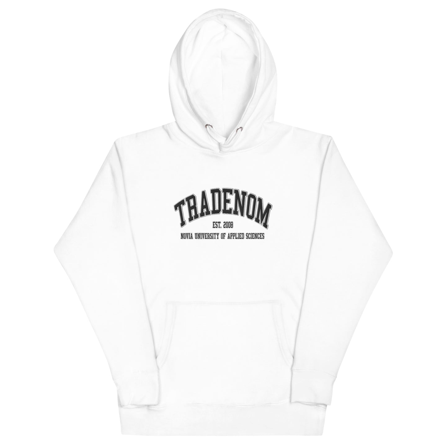 Broderad Tradenom Svart Tryck Premium Hoodie