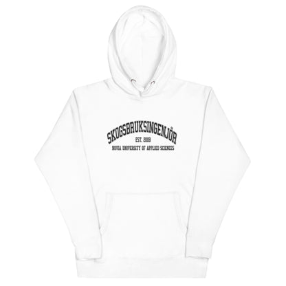 Broderad Skogsbruksingenjör Svart Tryck Premium Hoodie