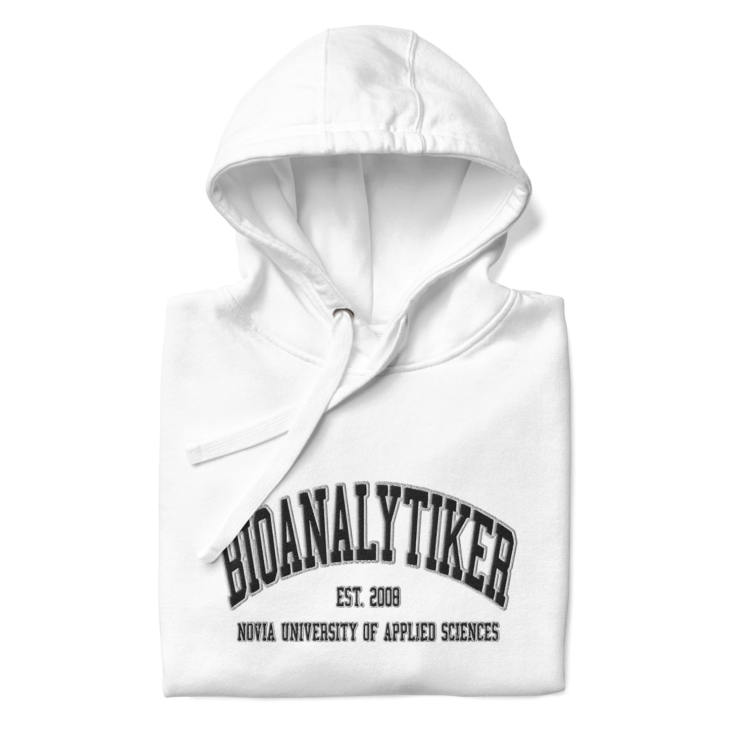 Broderad Bioanalytiker Svart Tryck Premium Hoodie