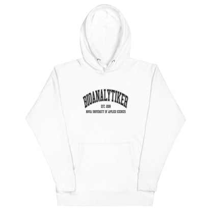 Broderad Bioanalytiker Svart Tryck Premium Hoodie