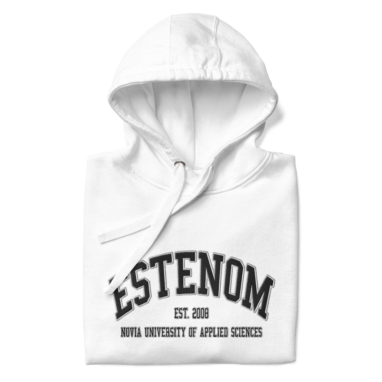 Broderad Estenom Svart Tryck Premium Hoodie