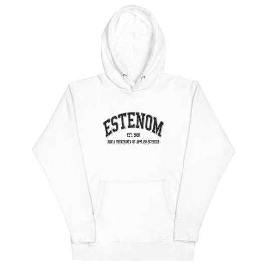 Broderad Estenom Svart Tryck Premium Hoodie