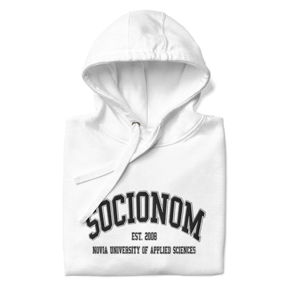 Broderad Socionom Svart Tryck Premium Hoodie