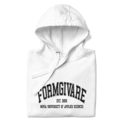 Broderad Formgivare Svart Tryck Premium Hoodie