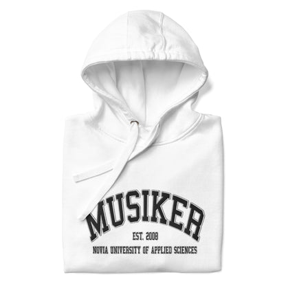 Broderad Musiker Svart Tryck Premium Hoodie