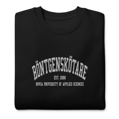 Broderad Röntgenskötare Vitt Tryck Premium Sweatshirt