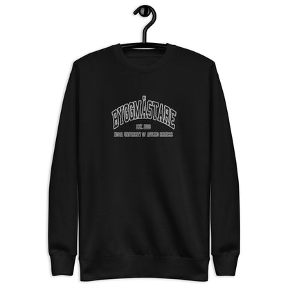 Broderad Byggmästare Svart Tryck Premium Sweatshirt