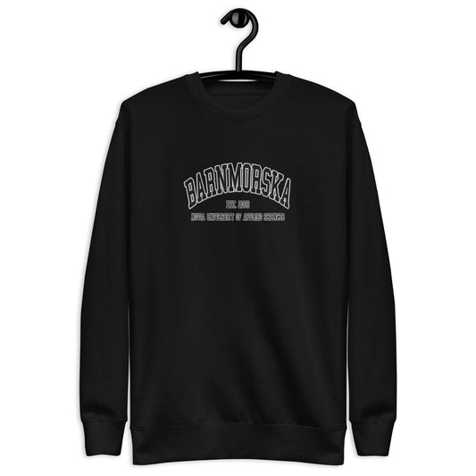 Broderad Barnmorska Svart Tryck Premium Sweatshirt