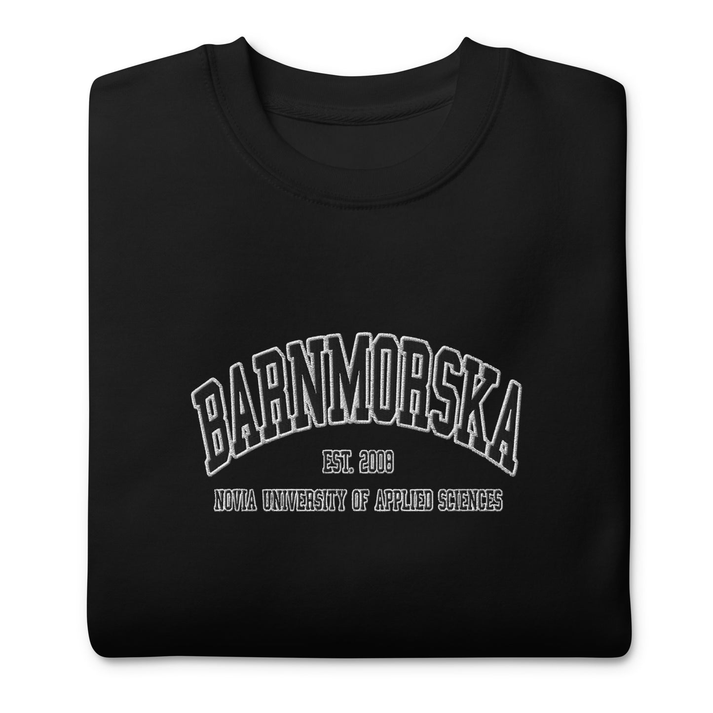 Broderad Barnmorska Svart Tryck Premium Sweatshirt