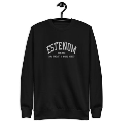 Broderad Estenom Vitt Tryck Premium Sweatshirt