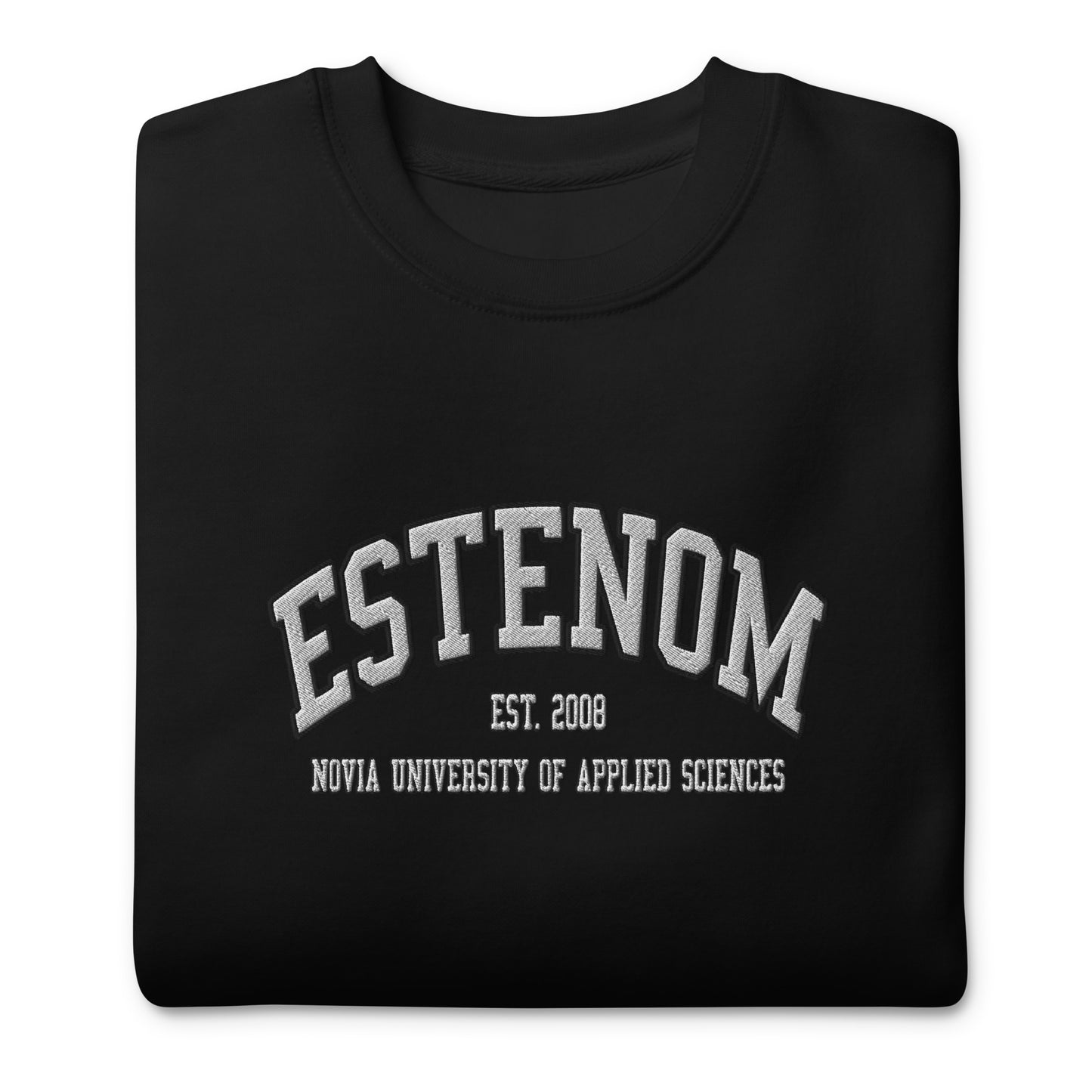 Broderad Estenom Vitt Tryck Premium Sweatshirt