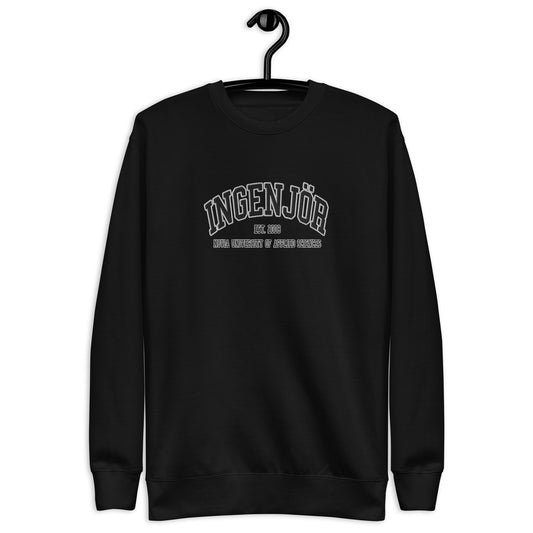 Broderad Ingenjör Svart Tryck Premium Sweatshirt