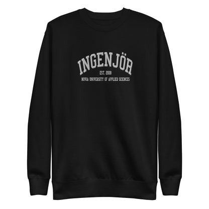 Broderad Ingenjör Vitt Tryck Premium Sweatshirt