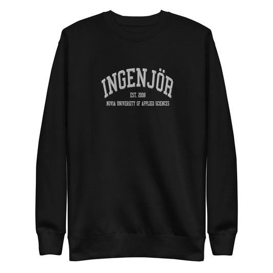 Broderad Ingenjör Vitt Tryck Premium Sweatshirt