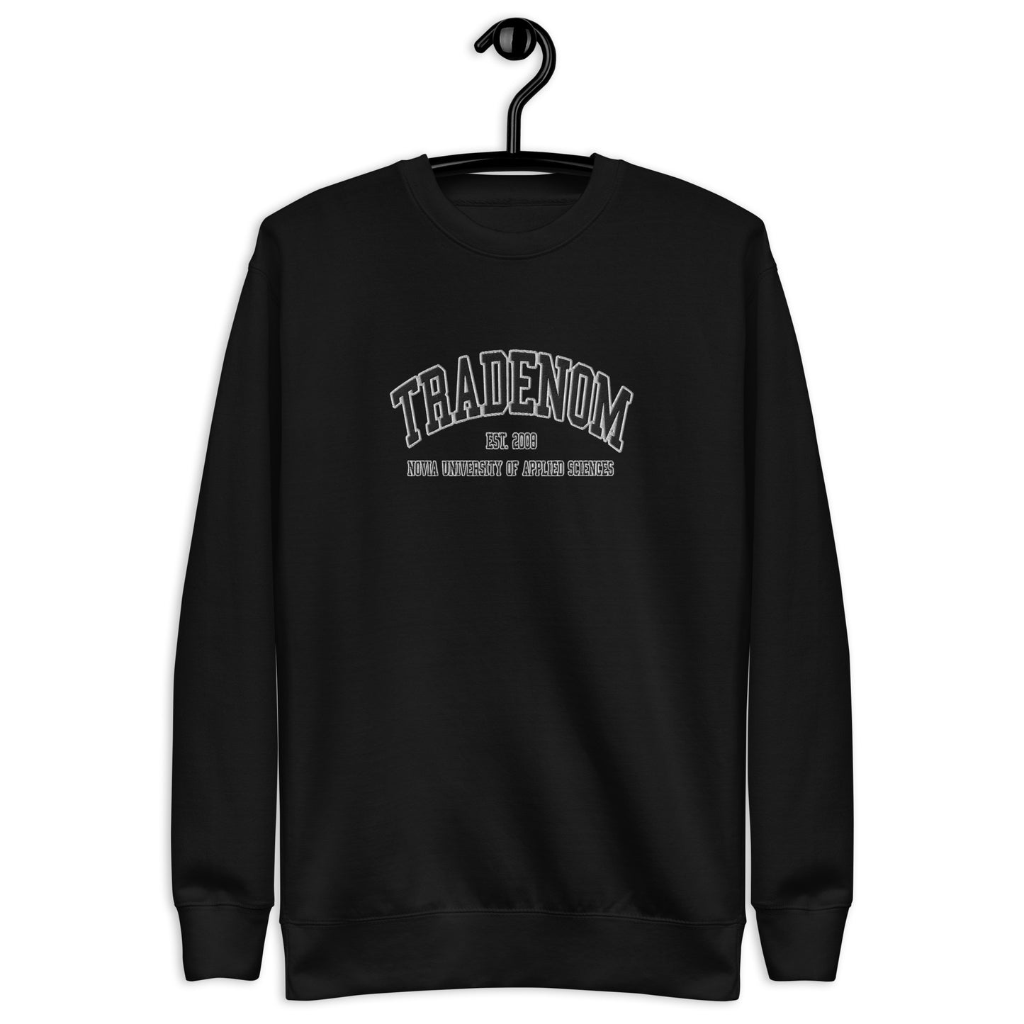 Broderad Tradenom Svart Tryck Premium Sweatshirt