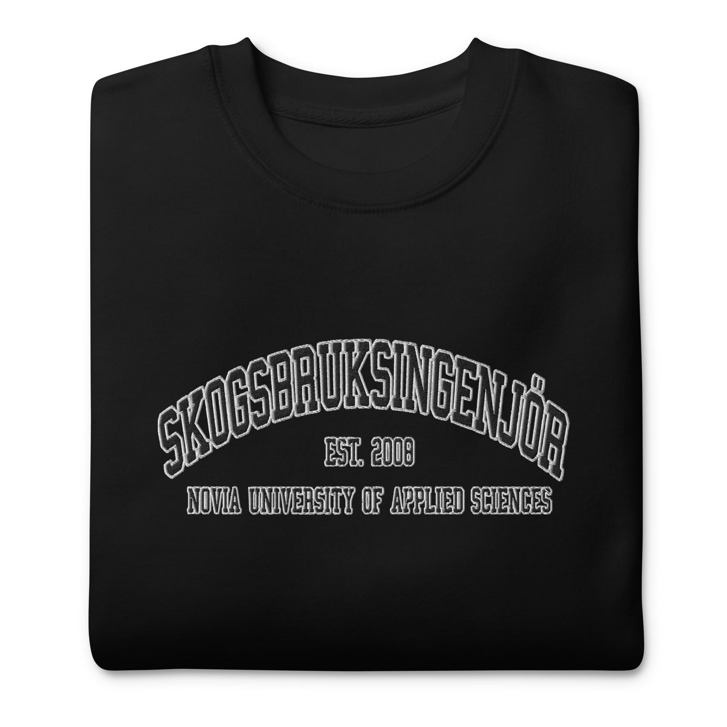 Broderad Skogsbruksingenjör Svart Tryck Premium Sweatshirt