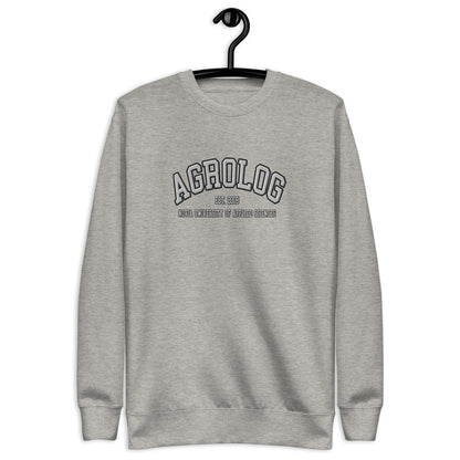 Broderad Agrolog Vitt Tryck Premium Sweatshirt