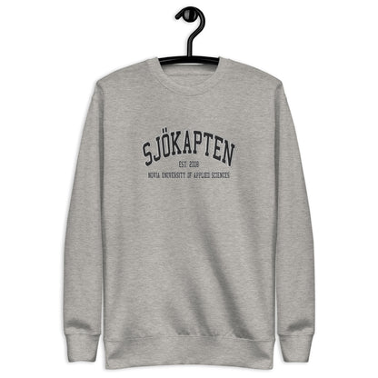 Broderad Sjökapten Svart Tryck Premium Sweatshirt