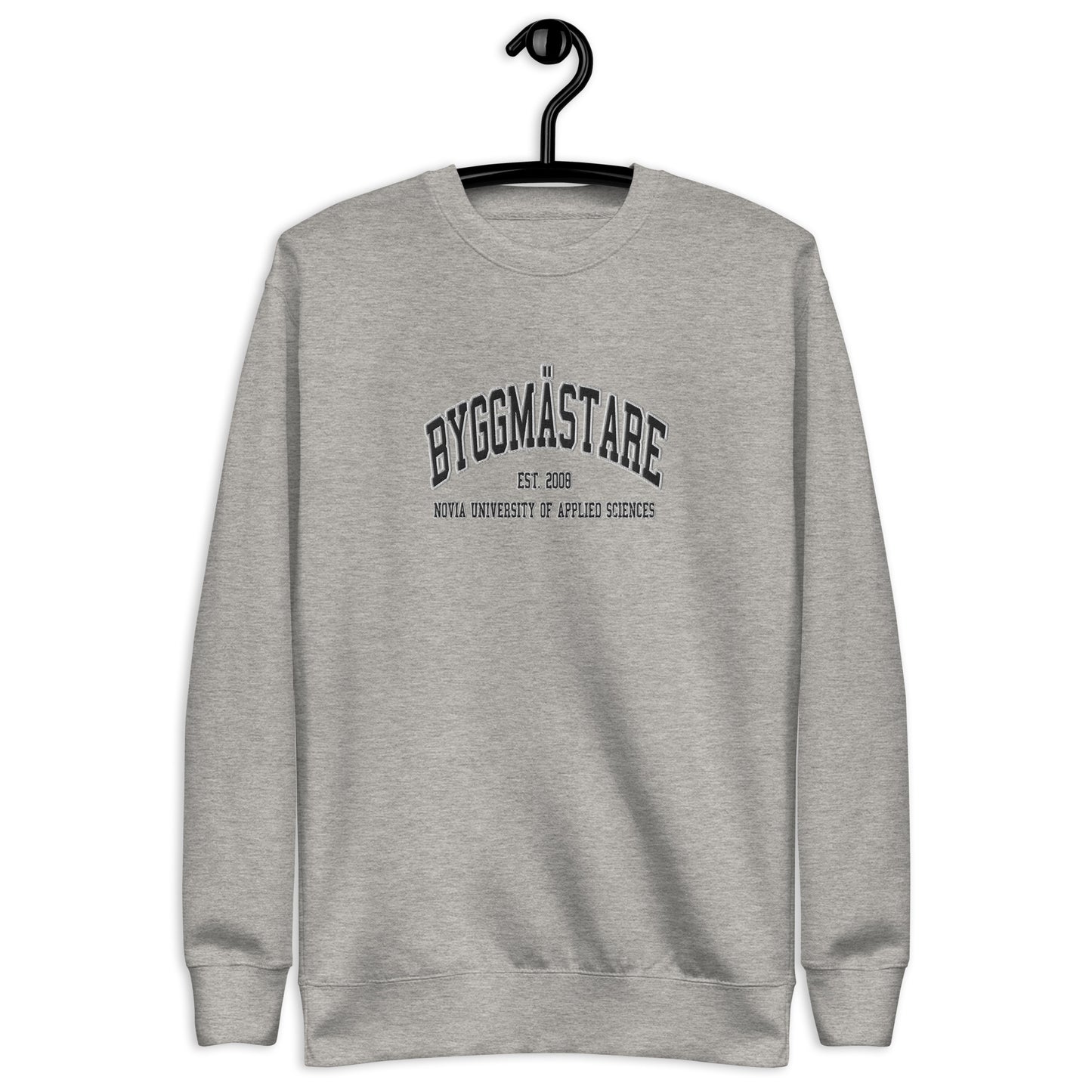 Broderad Byggmästare Svart Tryck Premium Sweatshirt