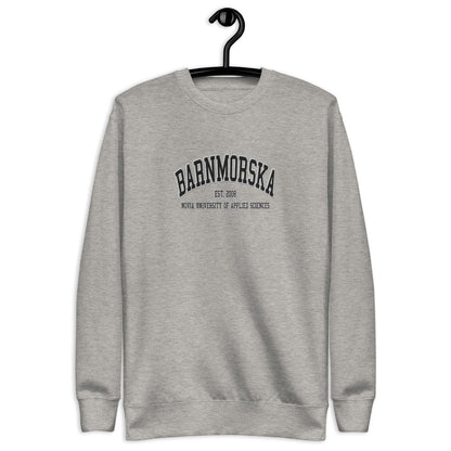 Broderad Barnmorska Svart Tryck Premium Sweatshirt