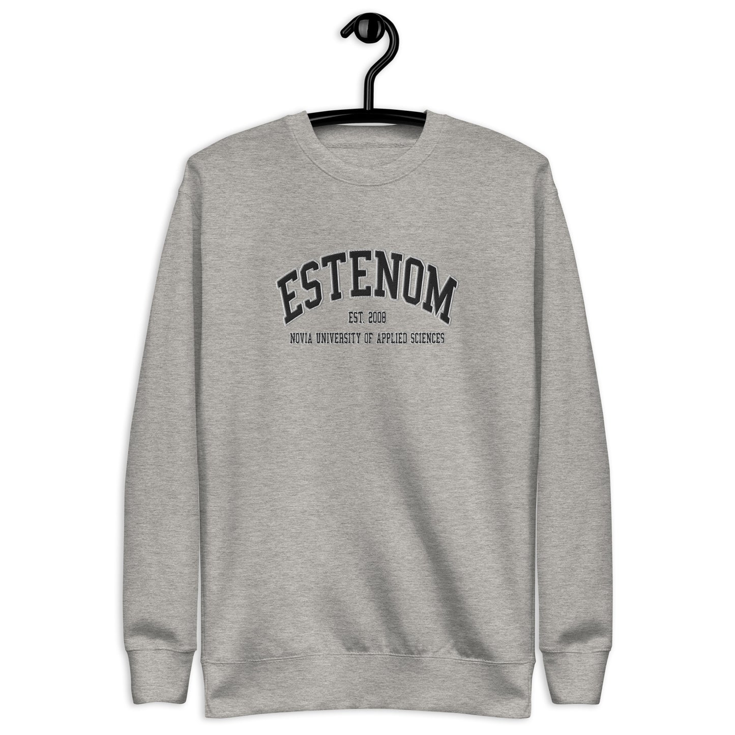 Broderad Estenom Svart Tryck Premium Sweatshirt