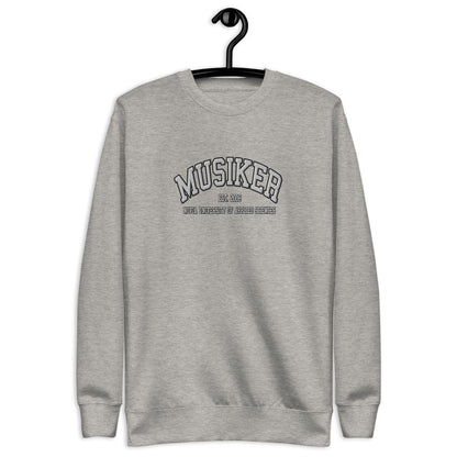 Broderad Musiker Vitt Tryck Premium Sweatshirt