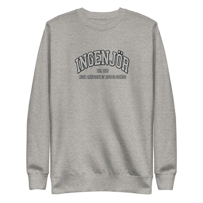 Broderad Ingenjör Vitt Tryck Premium Sweatshirt