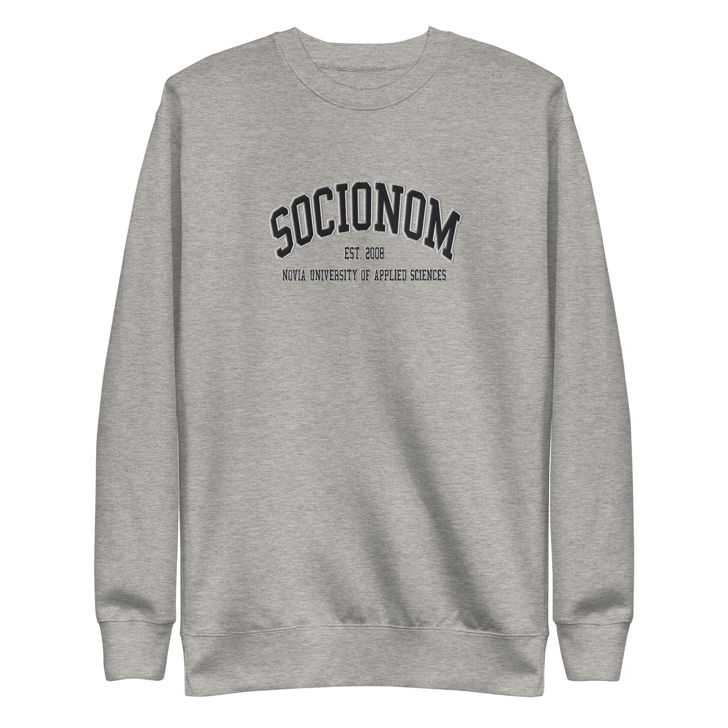 Broderad Socionom Svart Tryck Premium Sweatshirt