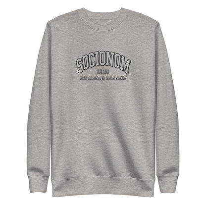 Broderad Socionom Vitt Tryck Premium Sweatshirt