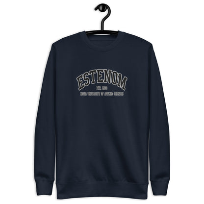 Broderad Estenom Svart Tryck Premium Sweatshirt