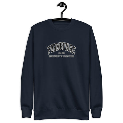 Broderad Formgivare Svart Tryck Premium Sweatshirt