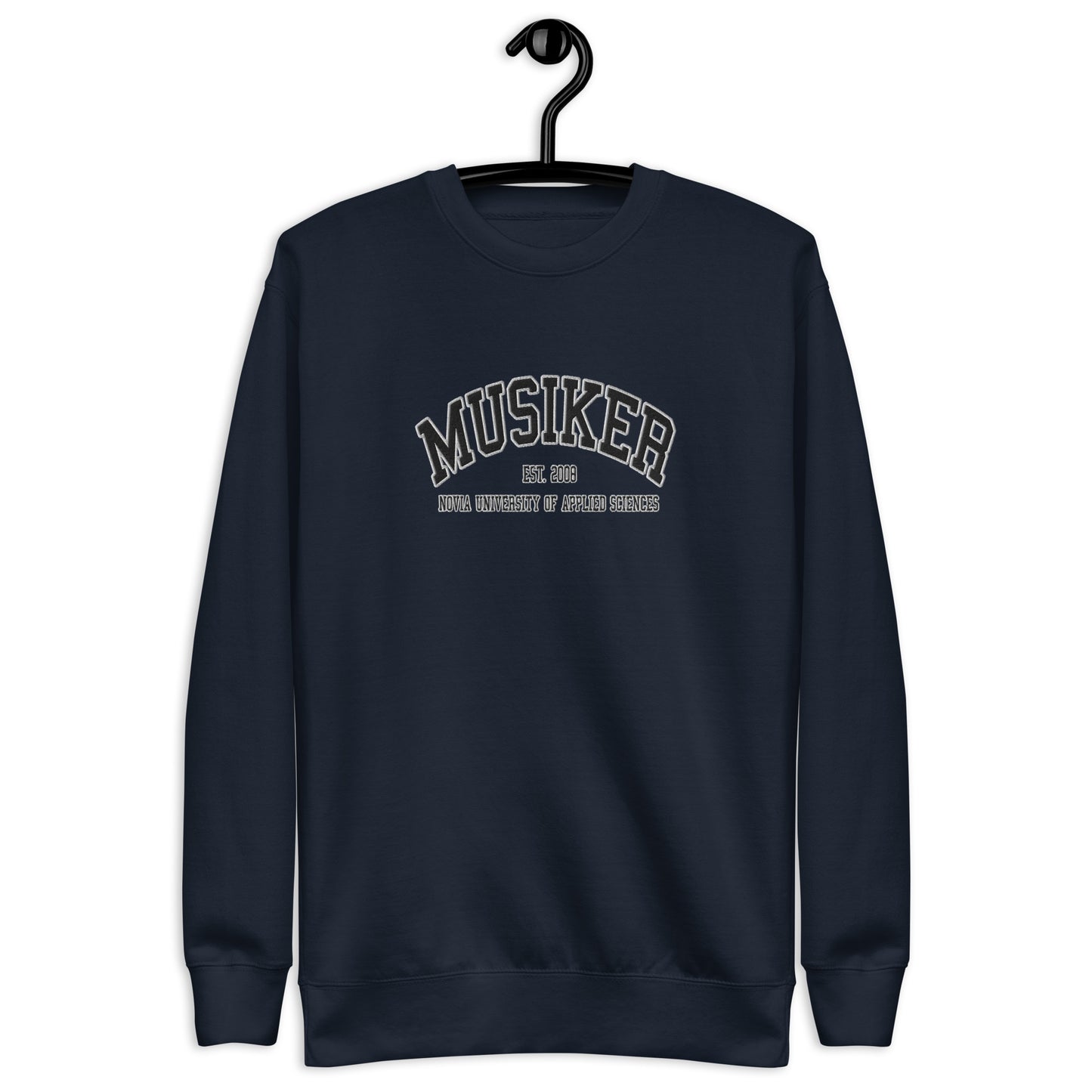 Broderad Musiker Svart Tryck Premium Sweatshirt