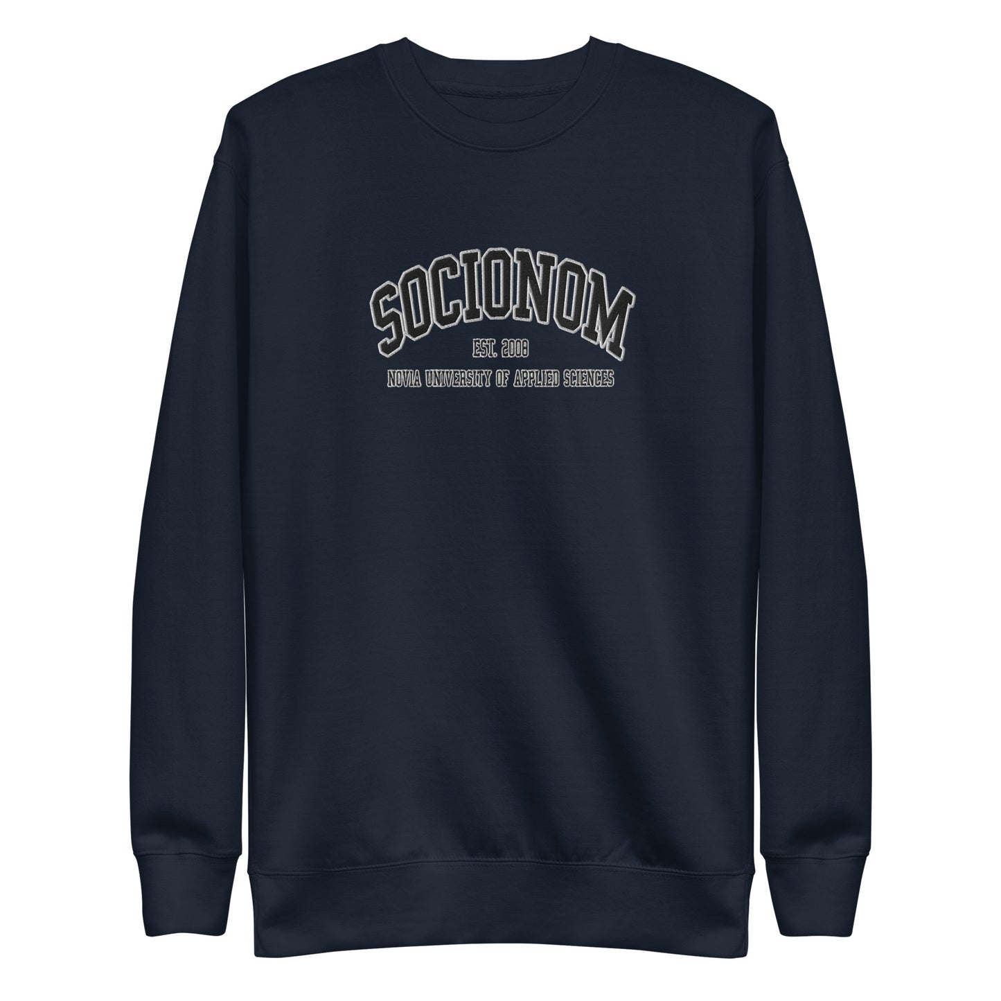 Broderad Socionom Svart Tryck Premium Sweatshirt