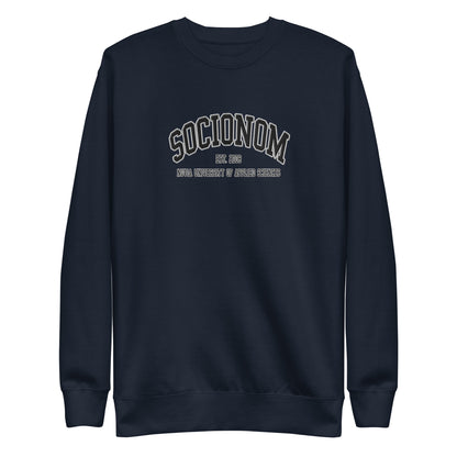 Broderad Socionom Svart Tryck Premium Sweatshirt